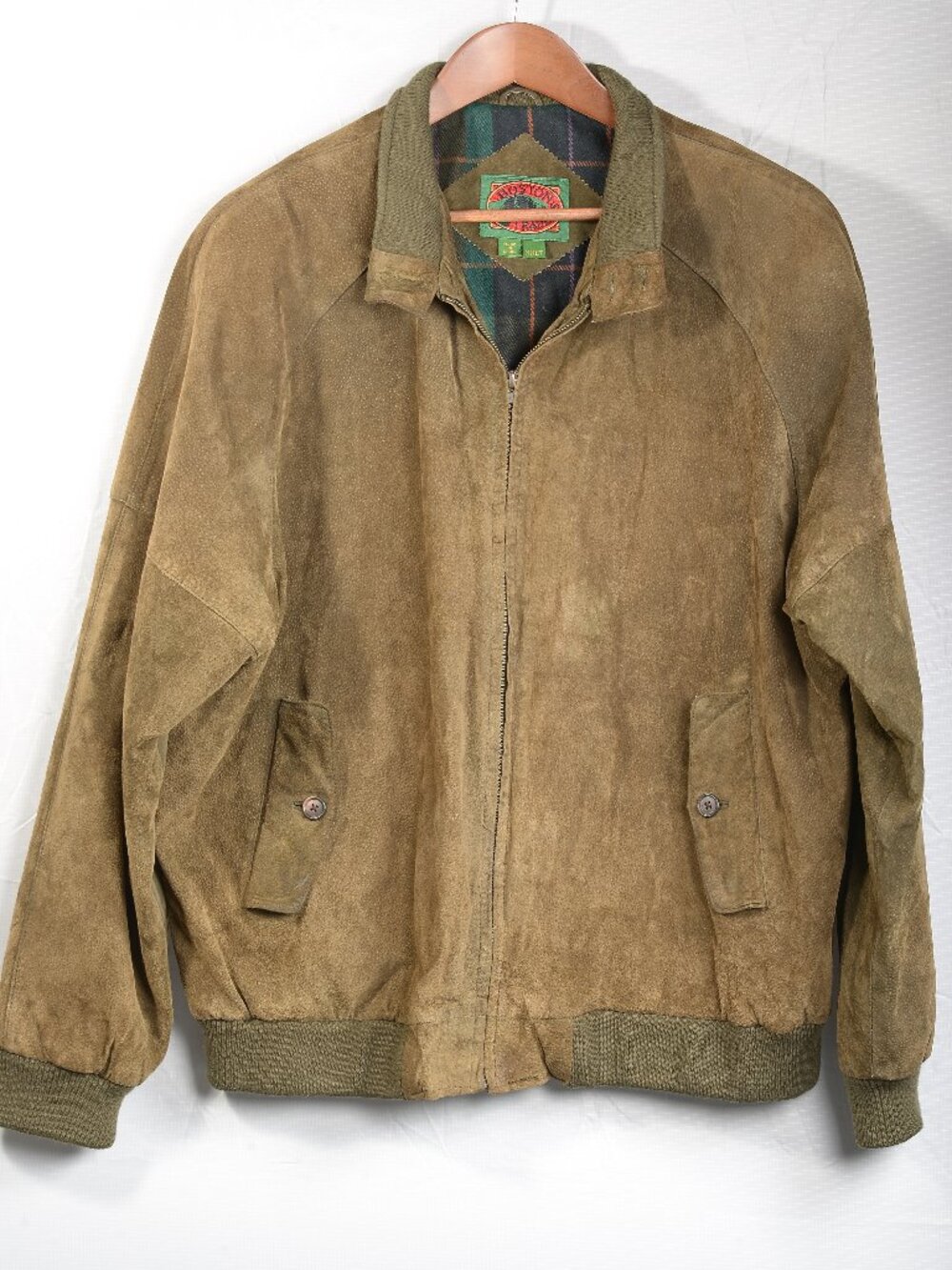 Boston Traders Olive Green Suede Flap Pocket Jacket XXLT
